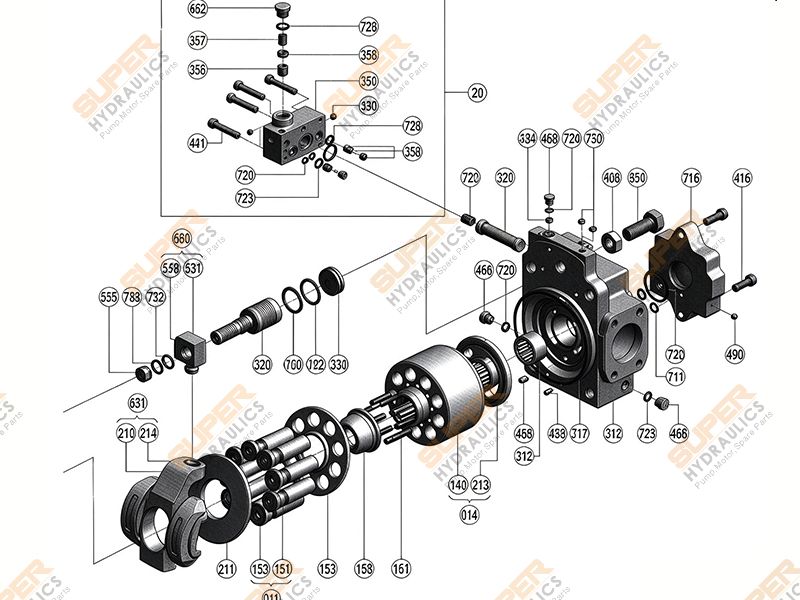 KAWASAKI K3VG pump parts diagram